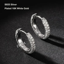 Load image into Gallery viewer, EWYA Luxury Designer 0.8cttw D Color Full 1mm Moissanite Hoop Earrings S925 Sterling Silver Earring For Women Party Fine Jewelry
