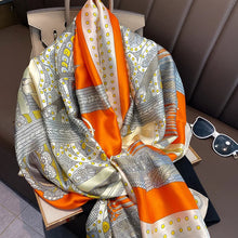 Load image into Gallery viewer, Luxury Brand Large Silk Scarf Women Fashion Print Shawls And Wrap Bufanda Foulard Female Beach Scarves Thin Soft Stoles Bandana
