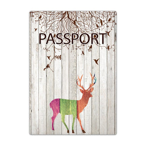 Business Air Tickets Passport Covers Credit ID Bank Cards Holder PU Leather Wallet Case Pouch Wood Pattern Travel Accessories