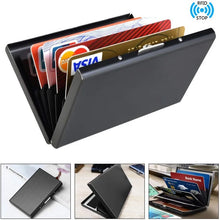 Load image into Gallery viewer, RFID Smart Wallet Wood ID Card Holder Business Solid Metal Bank Credit Card Holder Customized Business Promotion Gift DIY
