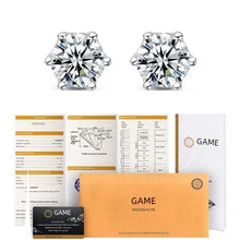 Load image into Gallery viewer, EWYA 925 Sterling Silver 0.2-2ct D VVS1 6 Prong Diamond with GRA Moissanite Screw Stud Earrings For Women Wedding Fine Jewelry
