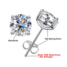 Load image into Gallery viewer, AnuJewel 10k Gold 4/3/2/1.6/1/0.6ct Moissanite Stud Earrings For Women Real 10K Gold Post Anti-allergy Men Earrings Jewelry
