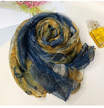 Load image into Gallery viewer, BYSIFA| Peak Green Silk Scarf Spring Ladies Fashion Turtle Crack Design Long Silk Scarves Foulard Summer New Beach Shawl Scarf
