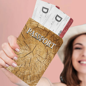 Business Air Tickets Passport Covers Credit ID Bank Cards Holder PU Leather Wallet Case Pouch Wood Pattern Travel Accessories