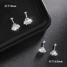 Load image into Gallery viewer, EWYA 925 Sterling Silver 0.2-2ct D VVS1 6 Prong Diamond with GRA Moissanite Screw Stud Earrings For Women Wedding Fine Jewelry
