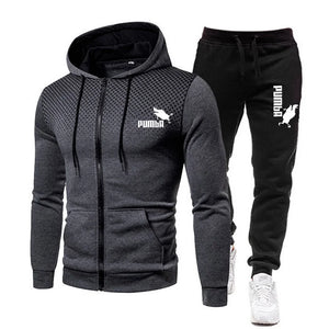 Men's Football Sets Zipper Hoodie+Pants Two Pieces Casual Tracksuit Male Sportswear Gym Brand Clothing Sweat Suit