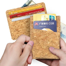 Load image into Gallery viewer, New Style Natural Cork Card Holder Credit Card Case ID Thin And Light Men&#39;s Universal Business Card Case Clip Wallet Wholesale
