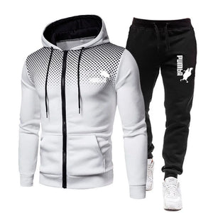 Men's Football Sets Zipper Hoodie+Pants Two Pieces Casual Tracksuit Male Sportswear Gym Brand Clothing Sweat Suit