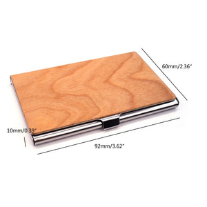 Unisex Wood Business Credit Card Wallet Holder Pocket for Case Box