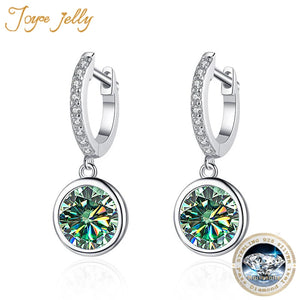 JoyceJelly 1CT 2CT D Color Moissanite Drop Earrings S925 Sterling Silver Fine Jewelry Women's Ear-drops For Wedding Luxury Gifts