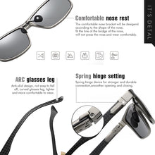 Load image into Gallery viewer, LIOUMO Top Quality Photochromic Polarized Sunglasses For Men Women Carbon Fiber Frame Square Glasses UV400 lentes de sol hombre
