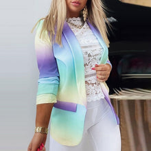 Load image into Gallery viewer, New Women Elegant Blazer Clothing Workwear Lady ColorBlock Casual Coat Tops
