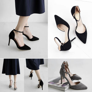 Spring Stiletto Heel Student Versatile Single-Layer Shoes Buckle Strap