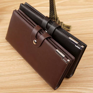 Men's Long Type Buckle Business Korean Version Genuine Goods Wallet