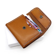 Load image into Gallery viewer, Original Japanese and Korean Style Vegetable Tanning Leather Hand-Stitched Thread Small Card Holder
