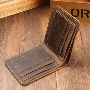 Original Handmade Horizontal and Vertical Men and Women Retro Crazy Horse Leather