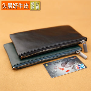 Men's First Layer Cowhide Simple and Elegant Couple Wallet