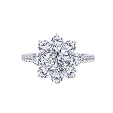 Load image into Gallery viewer, Tianyu Gems 925 Silver Sunflower Wedding Ring 1.0ct/0.5ct Moissanites Diamond Women Finger Rings 18k Gold Plated Classic Jewelry
