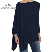Load image into Gallery viewer, Jocoo Jolee Women Causal Long Sleeve Cotton Blouse Spring Loose Irregular Shirt Female Solid Sweatshirt Female Tops Pullover
