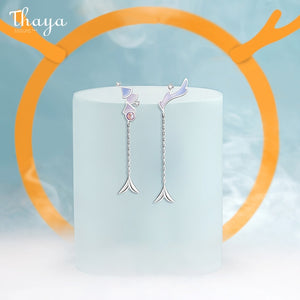 Thaya 100% S925 Sterling Silver Dangle Earring Light Purple Dangle High Quality For Women Earring Chinese series Fine Jewelry
