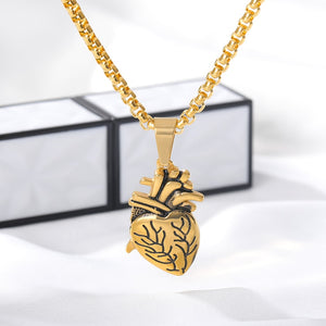 Puzzle Jewelry Couple Collares Anatomical Heart Necklace Women Valentine Day Gift Stainless Steel Bijoux Femme 2022