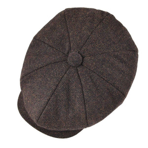 BOTVELA 50% Wool Tweed Newsboy Cap for Men Women Herringbone 8 Panel Apple Caps Cabbies Hat Woolen Headpiece Beret Hats 005