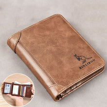 Load image into Gallery viewer, 2021 New Male Genuine Leather Wallet Men Wallets RFID Anti Theft Three Fold Business Credit Card Holder Purses  Bag Wallet Man
