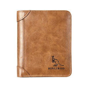 2021 New Male Genuine Leather Wallet Men Wallets RFID Anti Theft Three Fold Business Credit Card Holder Purses  Bag Wallet Man