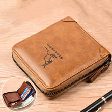 Load image into Gallery viewer, 2021 Fashion Men&#39;s Coin Purse Wallet RFID Blocking Man Leather Wallet Zipper Business Card Holder ID Money Bag Wallet Male
