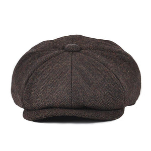 BOTVELA 50% Wool Tweed Newsboy Cap for Men Women Herringbone 8 Panel Apple Caps Cabbies Hat Woolen Headpiece Beret Hats 005