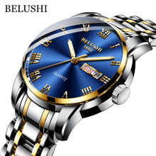 Load image into Gallery viewer, BELUSHI Top Brand Watch Men Stainless Steel Business Date Clock Waterproof Luminous Watches Mens Luxury Sport Quartz Wrist Watch
