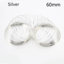 Load image into Gallery viewer, 100 Loops Memory Beading Steel Wire Loop Circle 55/60/115mm for Beading Bangle Bracelet Making DIY Jewelry Making Wholesale
