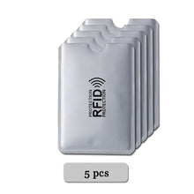Load image into Gallery viewer, Anti Rfid Wallet Blocking Reader Lock Bank Card Holder Id Bank Card Case Protection Metal Credit Card Holder Aluminium 6*9.3cm
