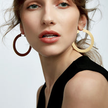 Load image into Gallery viewer, Enfashion Vintage Large Hoop Earrings Matte Gold color Earings Stainless Steel Circle Earrings For Women Jewelry oorbellen
