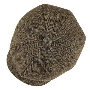 BOTVELA Wool Tweed Newsboy Cap Herringbone Men Women British Gatsby Retro Hat Driver Flat Cap for Male Vintage Herringbone Beret