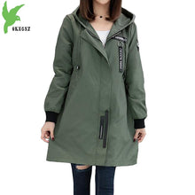 Load image into Gallery viewer, Trench Coat Womens 2022 Spring Autumn Hoodies Tops Slim Students Baseball Clothes Medium length Windbreaker Coats Lady Outerwear
