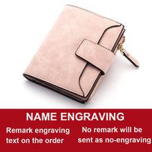 Load image into Gallery viewer, 2022 Fashion Women Wallets Free Name Engraving New Small Wallets Zipper PU Leather Quality Female Purse Card Holder Wallet
