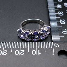 Load image into Gallery viewer, Tanzanite ring natural gemstone oval 5*7mm in 925 sterling silver simple design shiny precious stone jewelry for wife daily wear
