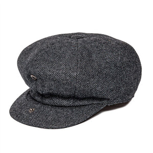 JANGOUL Newsboy Caps News Fashion Men Wool Blend Flat Cap 8 Pane Hat Driving Hats with Button Front Gatsby Cap for Male