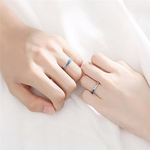 Load image into Gallery viewer, Sole Memory Sweet Romantic Couple Gift Meteor Shower Wish Silver Color Female Resizable Opening Rings SRI645
