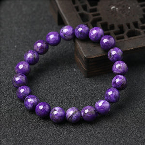 Genuine Natural Purple Charoite Gemstone Bracelet Women Round Beads Jewelry 8mmm 9mm10mm 11mm 12mm Russian Healing Russia AAAAA