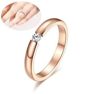 Engagement Ring for Women Stainless Steel Silver Color Gold Color Finger Girl Gift US Size 5 6 7 8 9 10