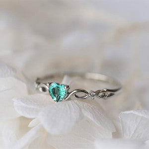 Huitan Simple Heart Ring For Women Female Cute Finger Rings Romantic Birthday Gift For Girlfriend Fashion Zircon Stone Jewelry