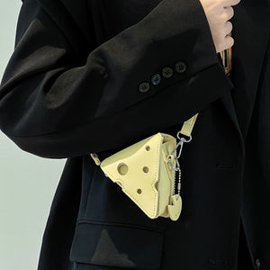 Original Niche Mini Hole Cheese Triangle Crossbody Bag