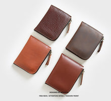 Load image into Gallery viewer, Retro Men&#39;s Ultra-Thin Wallet Youth Horizontal Crazy Horse Leather
