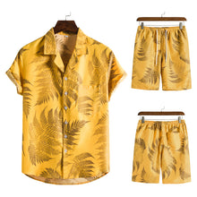 Load image into Gallery viewer, Men&#39;s Suit Lapel Beach Pants Short-Sleeved Shirt
