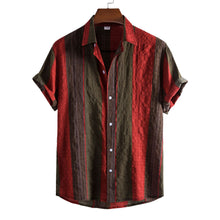 Load image into Gallery viewer, Foreign Trade Men&#39;s Lapel Print Shirt Hawaiian Short Sleeve
