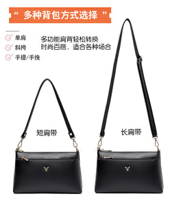 Crossbody All-Matching Middle-Aged Mother Soft Leather Thin Bag