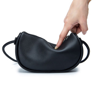Leather Crossbody Retro Semicircle Dumpling Phone Bag