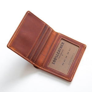 Handmade Retro Vertical Women 'S Leather Lettering Wallet